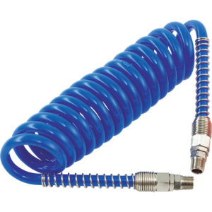 PCL Polyurethane Coiled Air Hose 10m x 10mm i/d Male 3/8" Swivel Ends HA5221