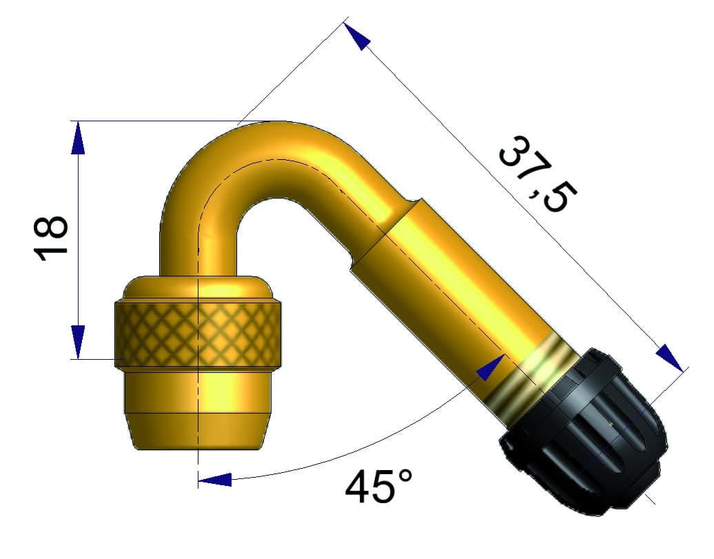 Bent Rigid Brass Valve Extension