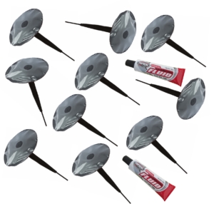 Topseal Plug Patches 6mm & Vulcanizing Fluid
