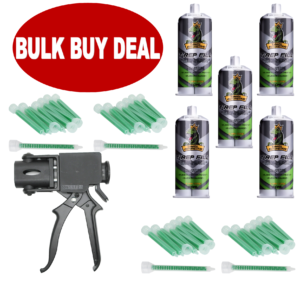 T-Reps Tyre Fill Cartridge x 5, Applicator Gun & 40 Nozzles